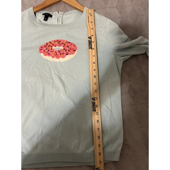 Talbots Petite Medium Light Blue Donut Spinkles Coton Blend Zipper Detail - Picture 5 of 5